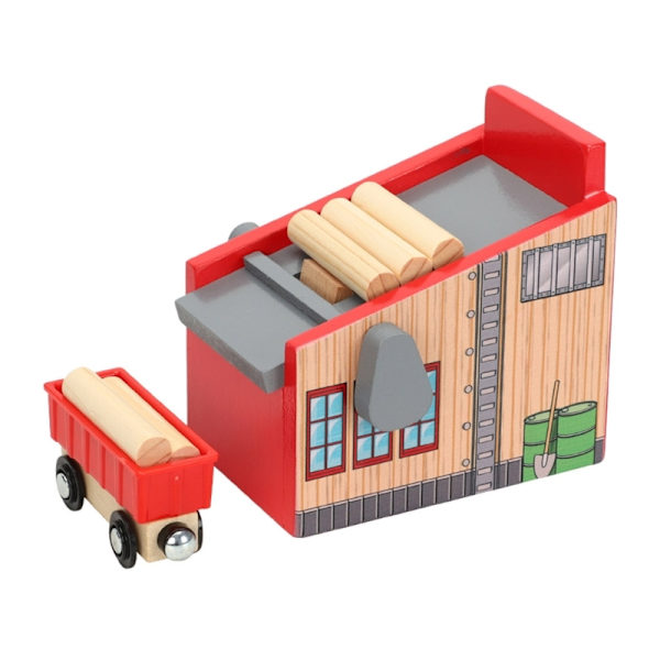 Färgglatt Trä Lastningsmaskin Vagn Stubbe Set för Barn Inomhusleksak Barnleksaksset Present till Barn