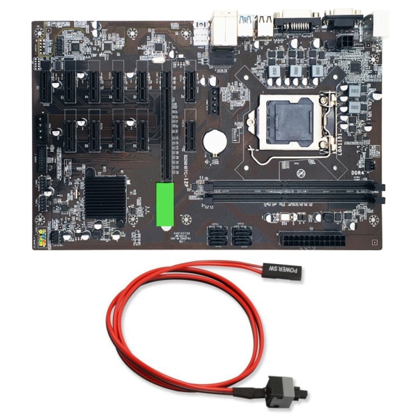 HOT-B250 BTC Mining Moderkort med Switch Kabel LGA 1151 DDR4 12X Grafikkortplats SATA3.0 USB3.0 för BTC Miner Minin