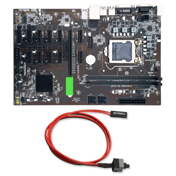 HOT-B250 BTC Mining Moderkort med Switch-kabel LGA 1151 DDR4 12X Grafikkortplats SATA3.0 USB3.0 för BTC Miner Minin