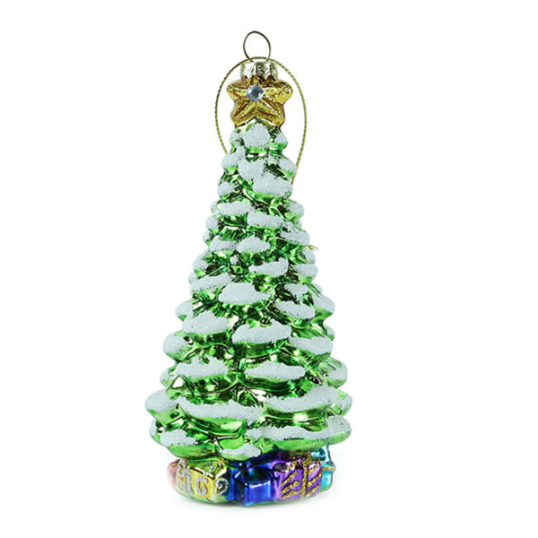 Julgransimulerad glasträdhängande dekoration Realistisk & för kreativ julgransprydnad Högtidsdekoration hängande