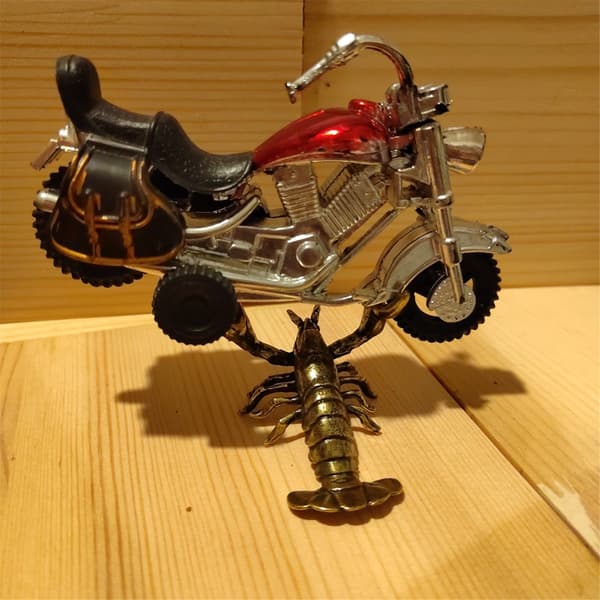 Retro Messing Små Hummer Ornament Solid Kobber Krebs Statue Figurer