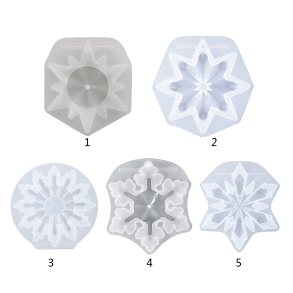 3D Spegel Snöflinga Flexibel Form Julhängande Form DIY Xmas Ornament Kristall Epoxi Form null - 1