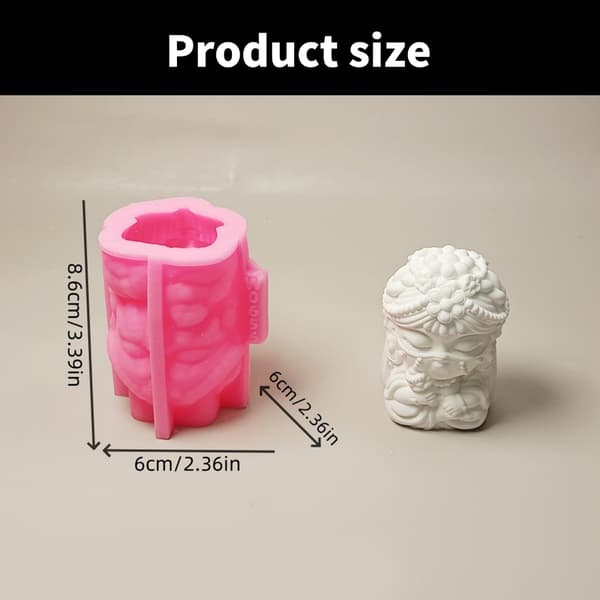 Silikoneform 3D Loulan Prinsesse Lysforme Støbeforme Ornamentforme