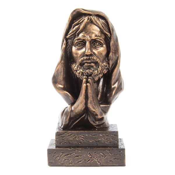 Resin Jesus Kristus för huvudbyst Staty Antik brons religiös skulptur Figur null - C