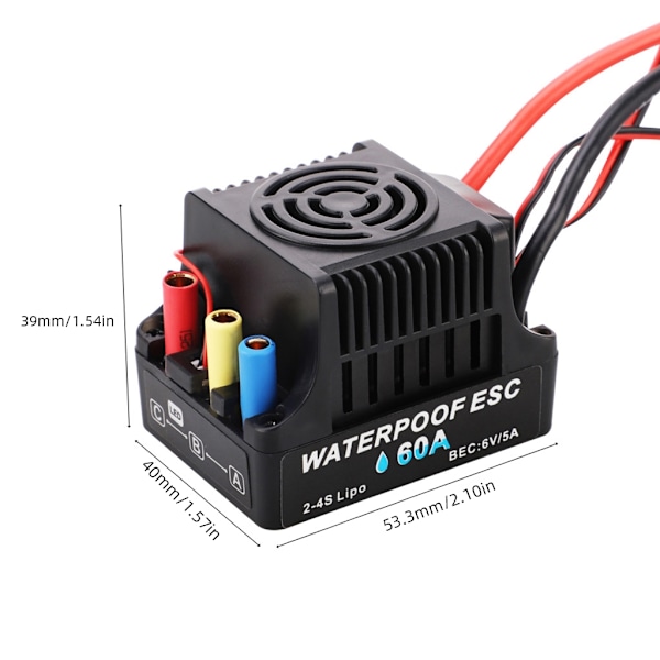 Harjaton moottoriohjain 60A/80A kauko-ohjattava ESC RC automallin varaosat 80A short line