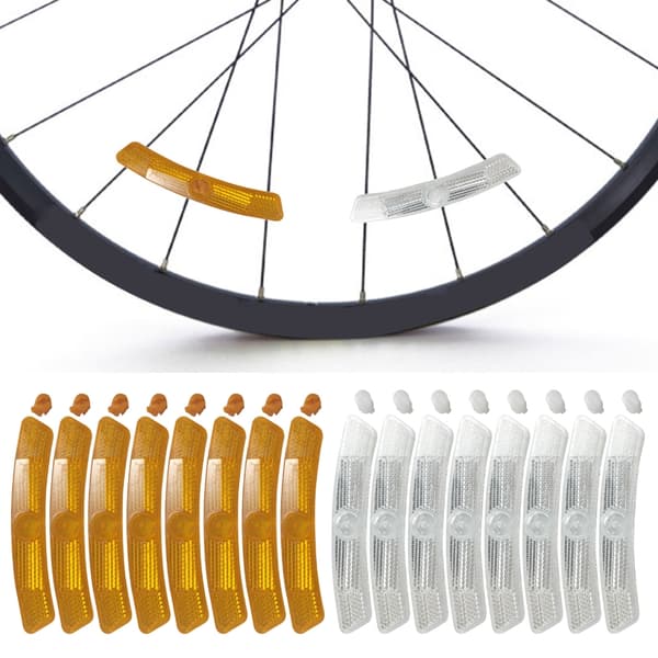 8 stk. cykelreflekser, hjulegerreflekser til cykling White