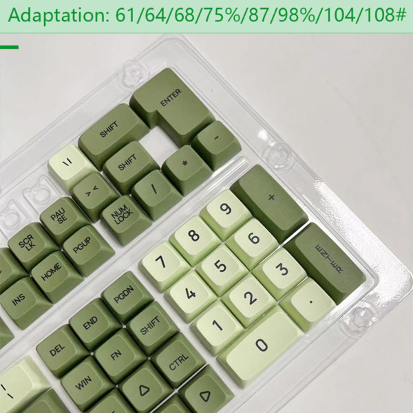 PBT Keycap XDA Profile Personlig Matcha Engelska Keycaps Set 125st För Spel Mekaniskt Tangentbord för MX-Switches DIY