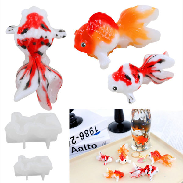 för Creative 3D Goldfish Lucky Bag Silikonform Form Harts Epoxi Form Jul Halloween Dekor Hem Ornam