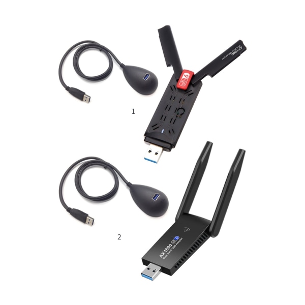 NY 1800Mbps WiFi 6 USB3.0 Adapter 802.11AX 2.4G/5GHz Trådlös WiFi6 USB Dongel RTL8832AU Stöd MU-MIMO Win7 10 11 null - AX1800H