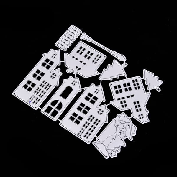 Julhus Skärmallar Stencil DIY Scrapbooking Präglingspapperskort Dekor