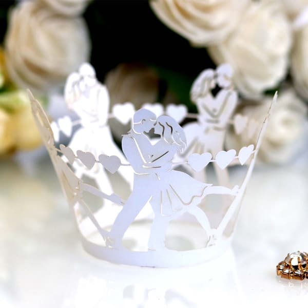 100 stk. Cupcake Forme Bageforme Non-stick Muffin Papir Bryllupsdekoration Valentinsdag Reflective silver