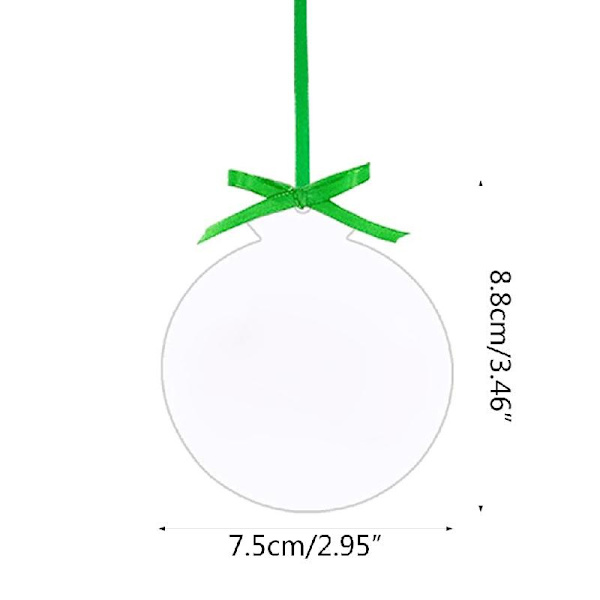Klar, rund akryl julprydnad Gör-det-själv Tom Circle Bulb Xmas Bauble Träddekoration Strumpa Namnlappar Semester