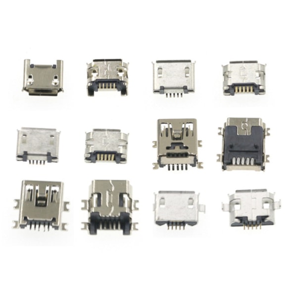 240st 24 modeller Micro USB -kontaktuttag Uttag för MP3/4/5 USB Type-C 3.1 Laddningsdocka 6Pin 16Pin