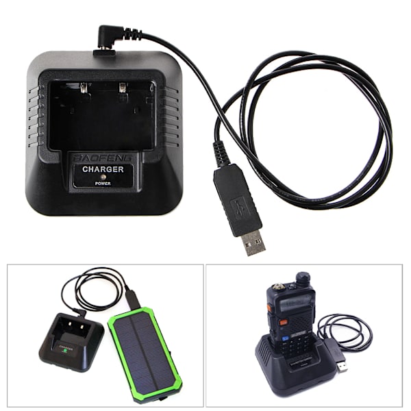 UV-5R USB -batteriladdare för Baofeng UV-5R UV-5RE DM-5R Walkie Talkie Skinka Radio
