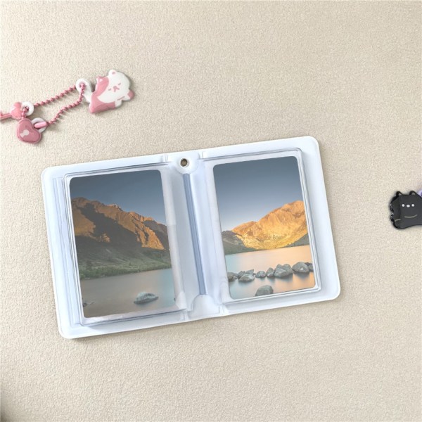 Mini fotoalbum 3 tum ihåligt hjärta fotokort Korthållare för kortkort Samla boktillbehör 2