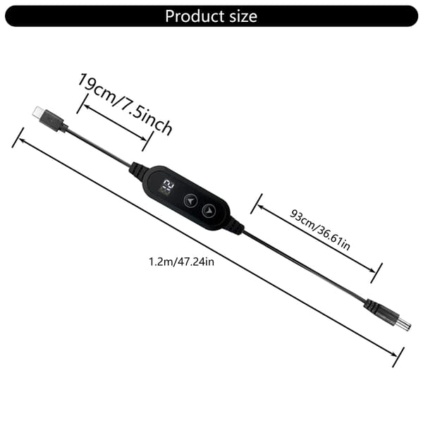 Type C - DC521 säädettävä jännite USB C -aktivointikaapeli 5V-20V laitteille