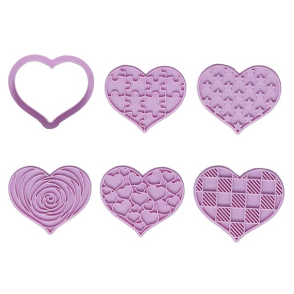 DIY kageforme i plastikmateriale, udstikkere, hjerteformer til Valentinsdag