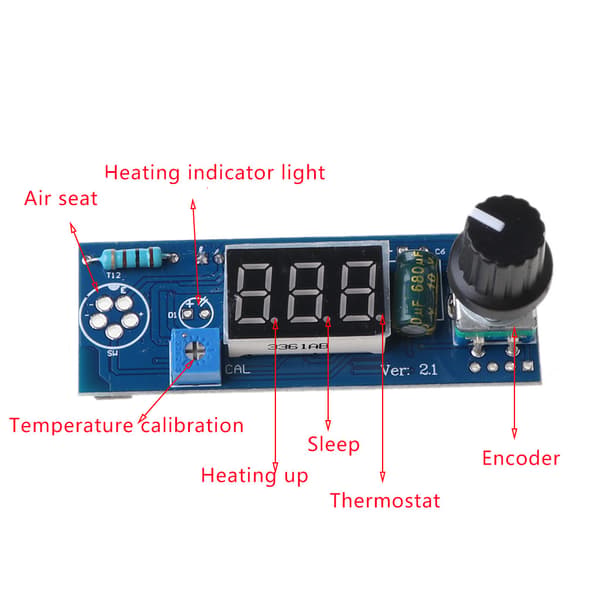 Digital loddestasjon temperaturkontroller sett for HAKKO T12 håndtak