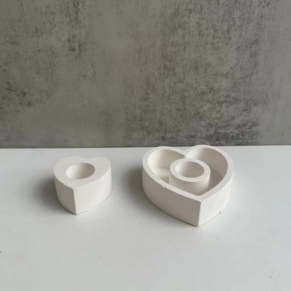 3D Kärlekshjärta Aromaterapi Ljusstake Silikonform DIY Ljushållare Hantverk L