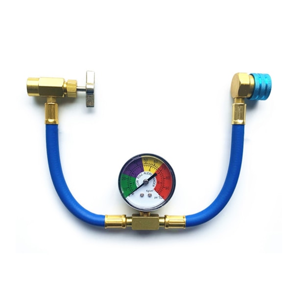 Bil Aircondition R134A Kølemiddel Slange Trykmåler Kit 100PSI Slange