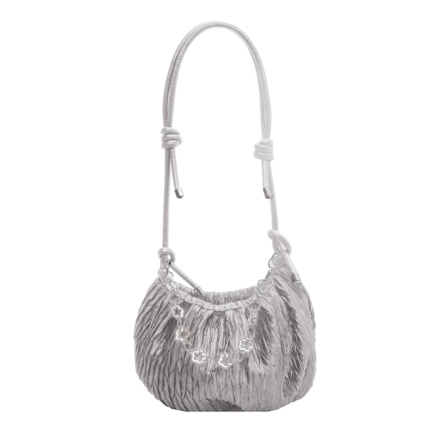 Dame Fold Kæde Skuldertaske Mode Crossbody Taske Ensfarvet Shoppingtaske Rynket Underarmstaske Simpel Messenger Taske