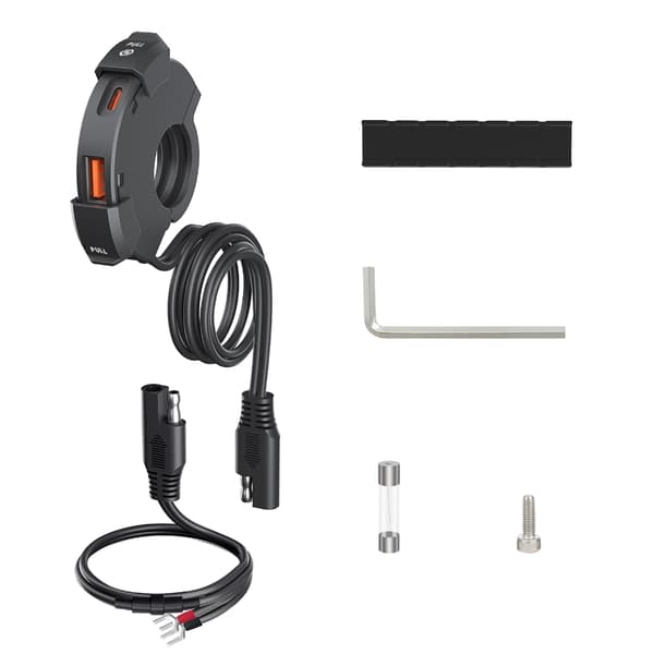 SAE til USB & Type-C Opladningsadapter Motorcykelstik til Mobiltelefon Tablet