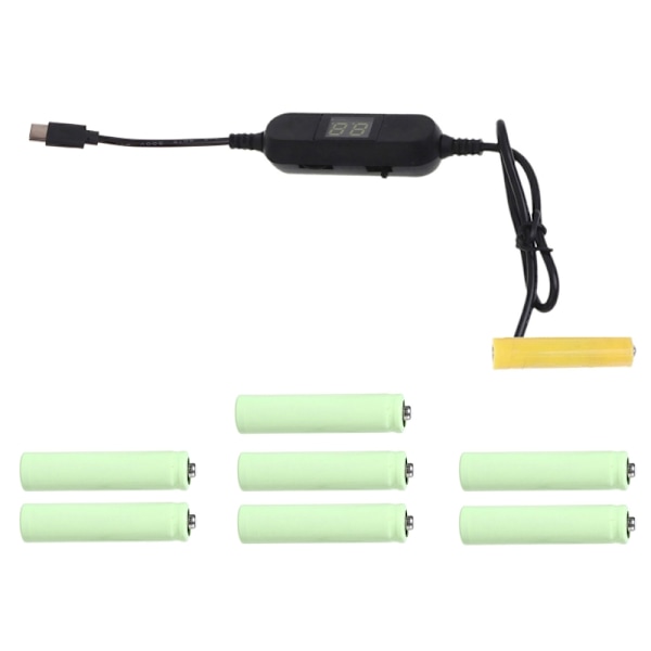 Typ C 5V3A till 1.5V-12V LR3 AAA Dummy Batteri Strömkabel för Radioapparater LED-Ljus Leksak Tangentbord Ersätter AAABatterier