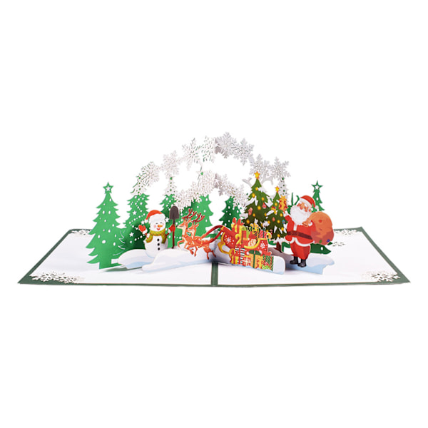 3D Joulukortti Ponnahduskortti Joulupukki Lumiukko Kortit Festivaali Juhla Paperikortit Syntymäpäivä Häät Uusi Vuosi Siunaus Auto