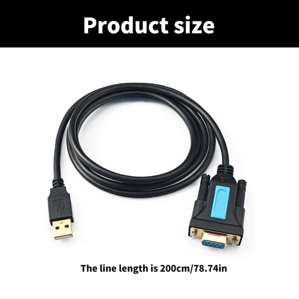 USB - RS232-sovitin PL2303-sirulla, USB - DB9-sarjaliitin (naaras)