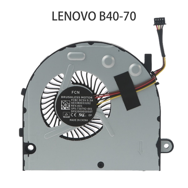 Laptop reservdelar, CPU kylfläkt för DC 5V 0.4A 4-stift för Lenovo B40 B40-30 B40-45 B40-70 B40-80 B50-30 B50 N50-45 CP