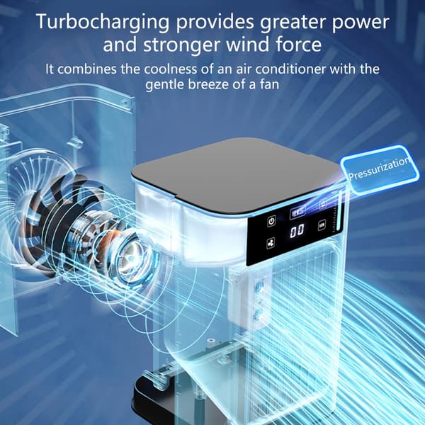 Miniature Desktop Luftfugtende Aircondition Ventilator USB Genopladelig Køleventilator