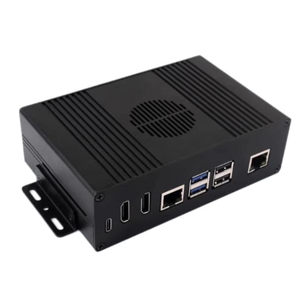 Metal Kabinet til RPi 5 Single Board Computer PCIe til Ethernet Adapter Dobbelt