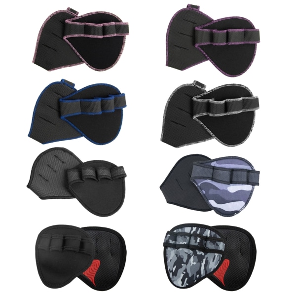 Powerlifting Workout Handske Gym Workout Handske Lyftgrepp Pull Up Grips Pads Lyftande svettsäker dyna med 4 fingrar loop Rubber