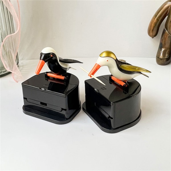 Cute Bird Tandpetare Dispenser Press Typ Tandpetare Box Automatisk tandpetare Hållare Kök Hem Festdekorationer Presenter 1