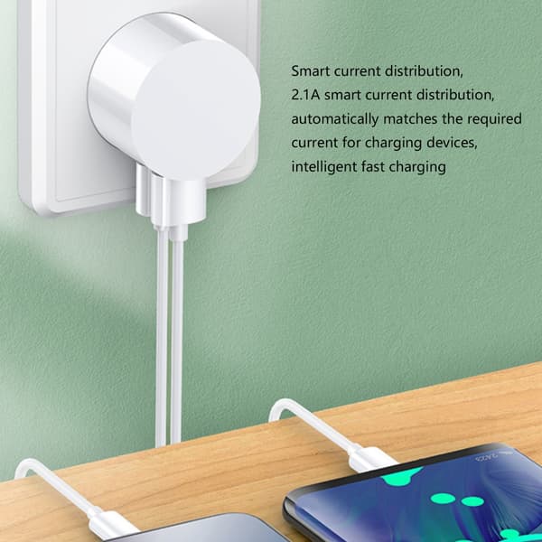 Doble USB-reiseladere 5V2/1A hurtiglading europeiske plugger små for reise