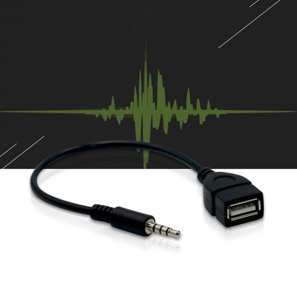 Oppgradert 3,5 mm hann AUX-lydplugg til USB hunn-omformeradapter