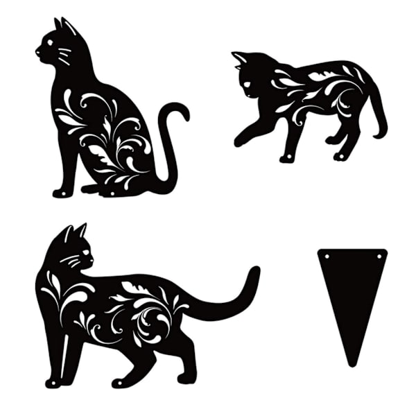 Metal Kat Silhuet Dekoration Smedejern Dyrefigur Ornament Håndværk til Hjem Soveværelse Kollegium Bogreol