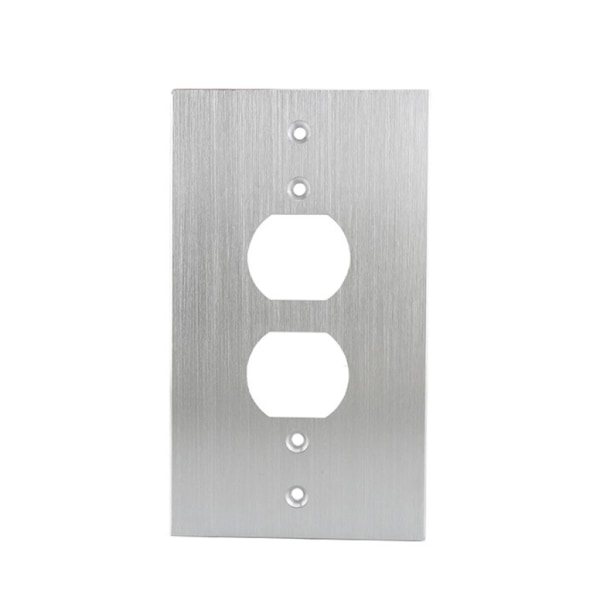 För Audiocrast P150B/P150G/P150S Power dubbla kärl Cover Aluminium Panelplatta Uttag Väggplatta Silver