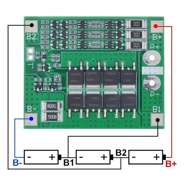 Litiumbatteri 18650 Lader PCB 3S 25A For Drillmotor 12V Balansemodul