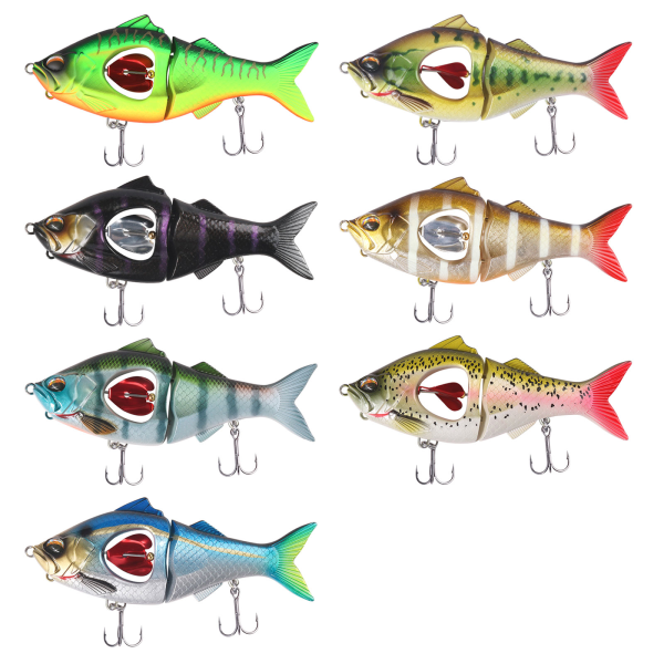 Fiskebeten Wobbler Muti Sektion Ledad gjutning Soft Lure Diskant Krokar Hård Crankbait Sink Lures Simbeten B 22.5g 113mm