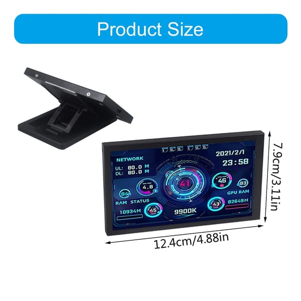 5-tommers IPS USB-skjerm, AIDA64 PC CPU GPU Datamonitorer Dataskjerm
