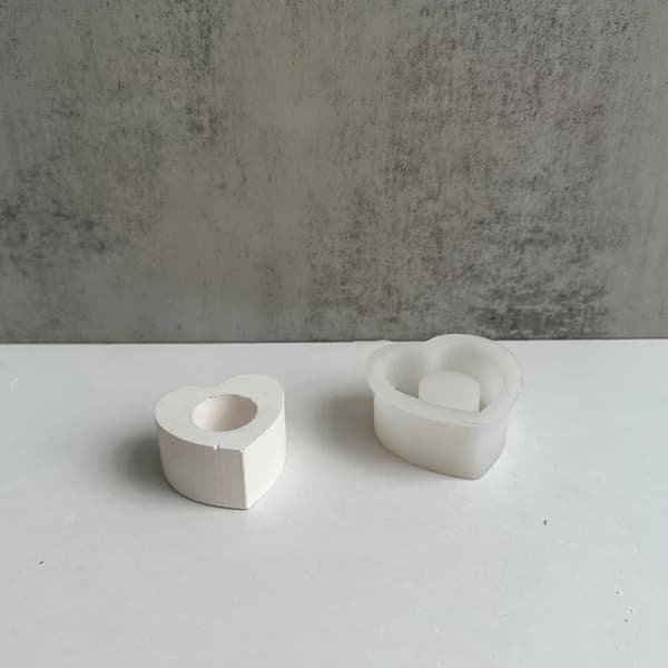 3D Kjærlighetshjerte Aromaterapi Lysestake Silikonform DIY Lysestake Håndverk L