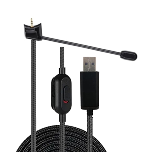 Nylon USB till 2,5 mm Headsetkabel Bom Mikrofonkabel för QC35 QC35II hörlurar Klar ljudsladd 2 meter