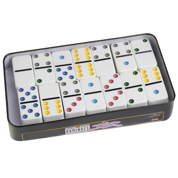Domino Box Toy Game Set 28 Double 6 Travel Dominoes För Barn Barn