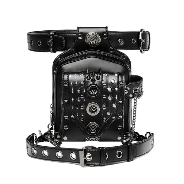 Steampunk Midjeväska Magväska Mode Gotisk Läder Axelremsväskor