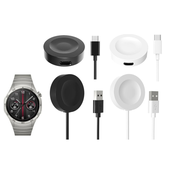 Smartwatch Magnetladdarställ Dockningskabelfäste Kompatibel för Watch GT4 USB -laddningskabel Power Baskabel White Split