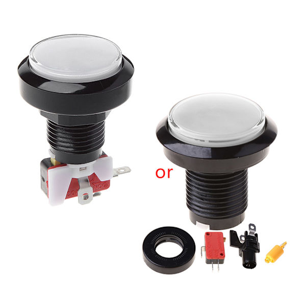 Speltryckknapp 45 mm rund 12V LED-belyst tryckknappsbrytare med mikrobrytare för arkadspel 5 färger Red