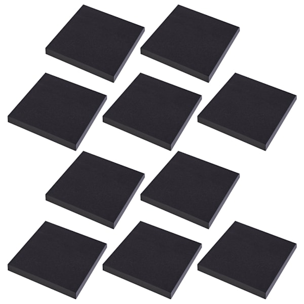 Sorte Sticky Notes, 10-pak Simple Sticky Notes Firkantet Form Markør Flags Selvklæbende Memo Pads Studenter Hjemmekontor Gave