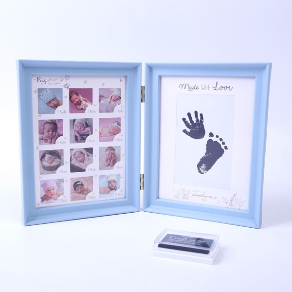 Baby och print Baby 0-12 månader Bilder Fotoram Souvenirer Nyfödda Växande minnespresenter White