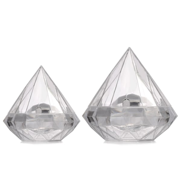 12 st genomskinliga godisaskar för favor diamantform transparent godis Presentförpackning för bröllopsfest Cupcake förpackningsdekor S